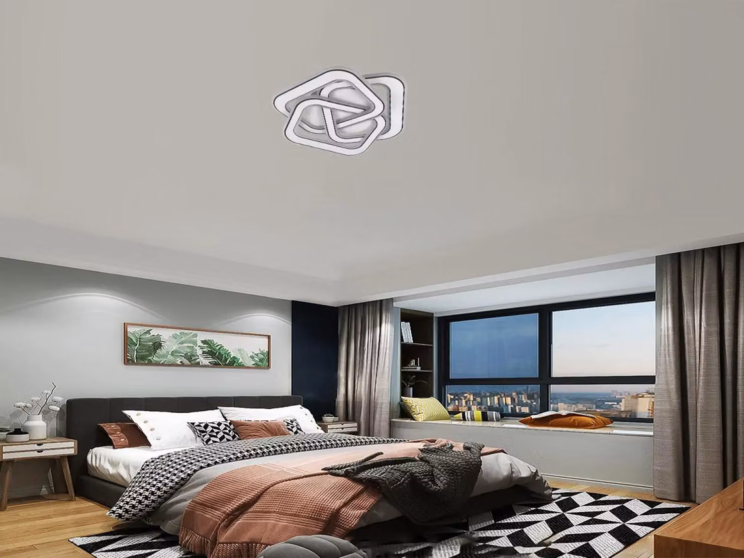 Lampada a soffitto a LED con telecomando, 130W - J1327/W
