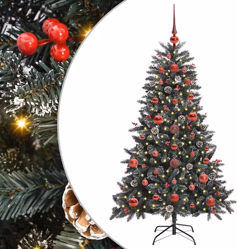 Albero di Natale artificiale verde 120 cm PVC, plastica e acciaio