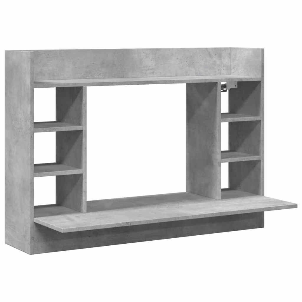 Scrivania a Parete Grigio Cemento 105x48x75cm Legno Multistrato