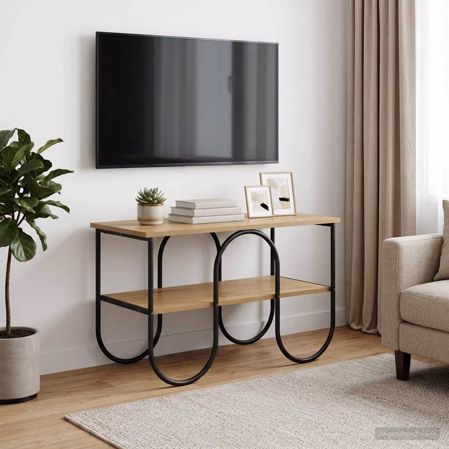 vidaXL Supporto TV in stile industriale in legno e metallo, colore marrone, L 80 cm x P 40 cm x H 50 cm