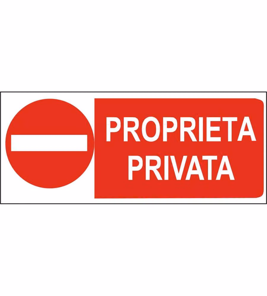 Cartello Proprietà Privata 31x14 cm in Polipropilene