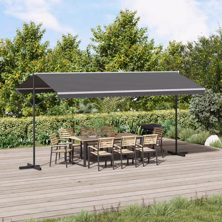 vidaXL Tenda autoportante in poliestere e acciaio Grigio L: 5 m, P: 3 m