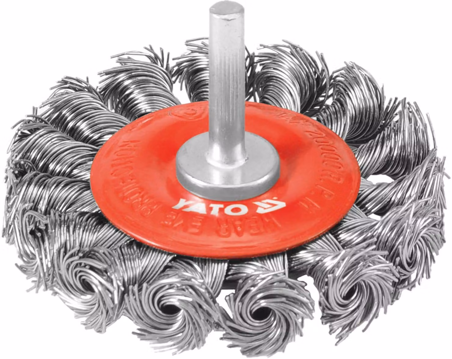 Spazzola a tazza con manico da 75 mm, filo intrecciato