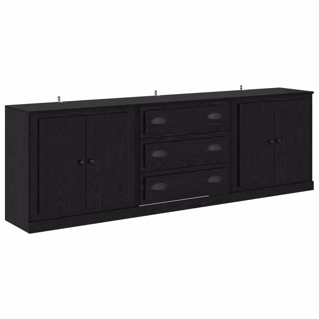Set di 3 sideboard moderni vidaXL in rovere nero, L/P/H: 210 x 35,5 x 67,5 cm – 2