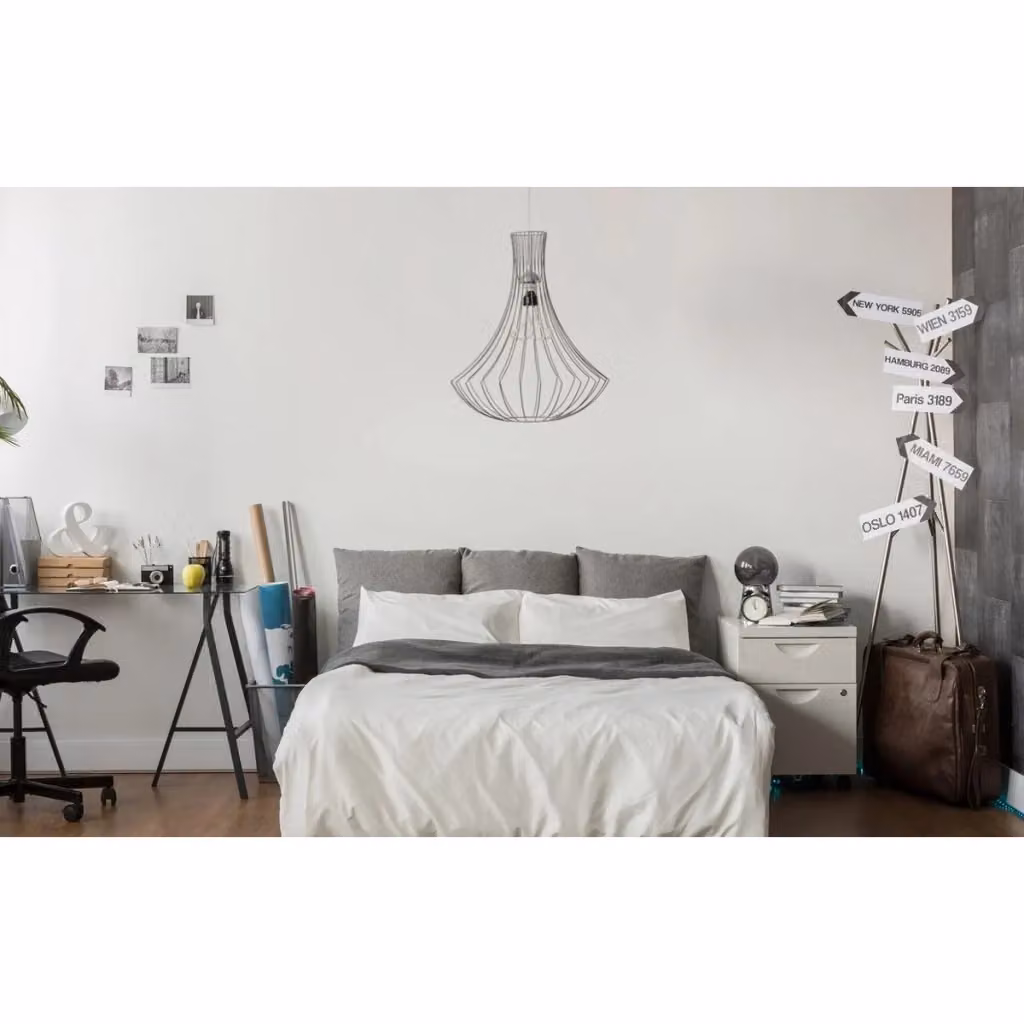 Lampada a sospensione moderna KENDRA HOME in metallo argento – 2