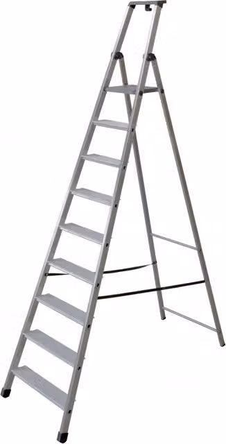 Scala in alluminio e acciaio Facal Maxi 110 con 8 gradini, colore argento