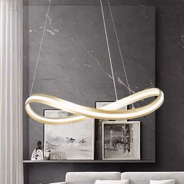 Lampadario a sospensione LED moderno Trade Shop Traesio a forma di fiocco, colore oro, 100W, luce bianca fredda 6500K, diametro 70 cm