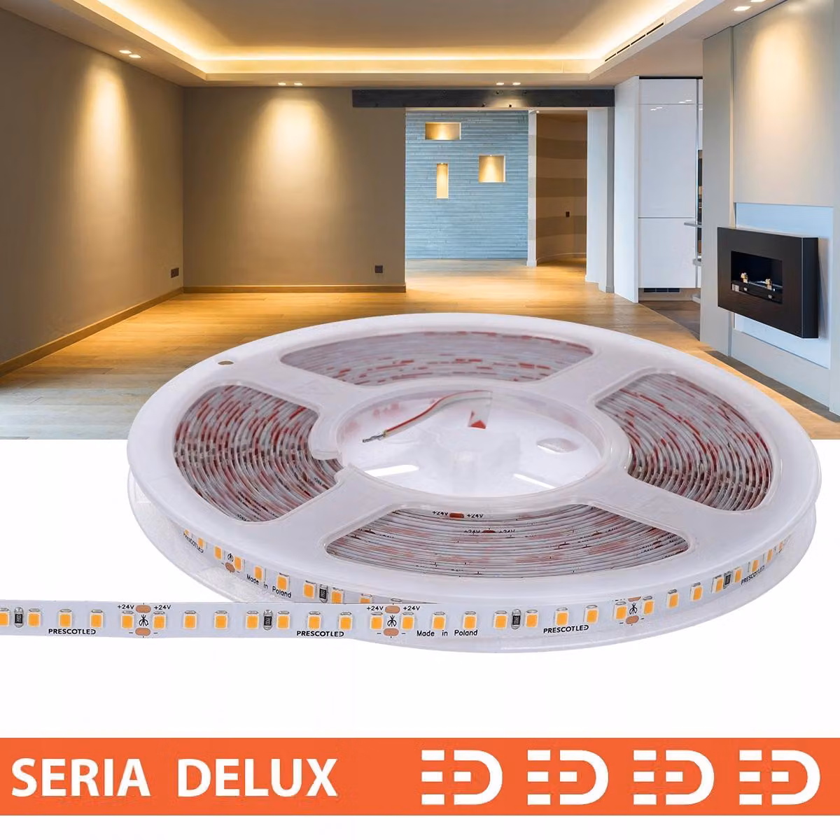 Striscia LED Prescot, 24V, luce calda, 10 metri, alta resa cromatica