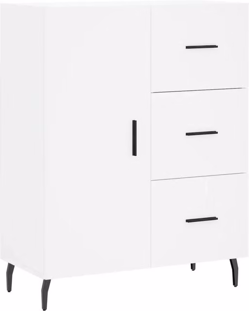 Credenza Buffet da pranzo Bianca in Legno Multistrato L: 69,5 cm, P: 34 cm, H: 90 cm
