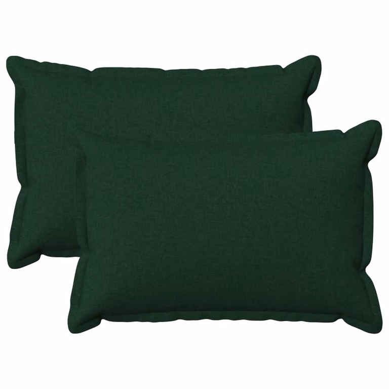 Set di 2 cuscini vidaXL HOUTEN in lino verde scuro con fodera lavabile e rimovibile L 50 cm x P 30 cm x H 50 cm