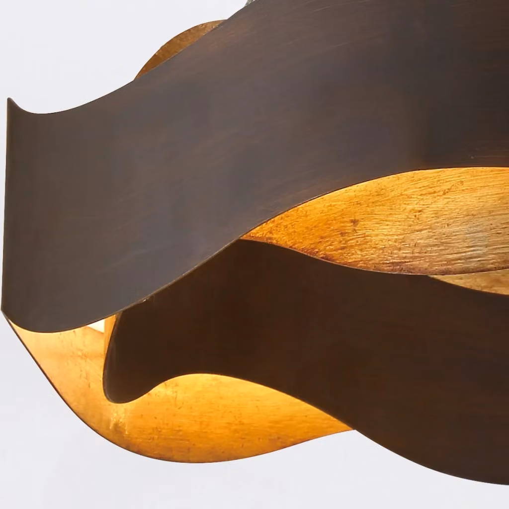 Lampada a sospensione moderna Quintiesse tonda in bronzo e oro con LED da 105W, diametro: 85 cm – 2