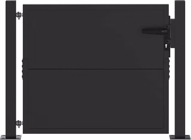 Cancello da giardino con blocco Nero 110 x 105 cm CFW7750606