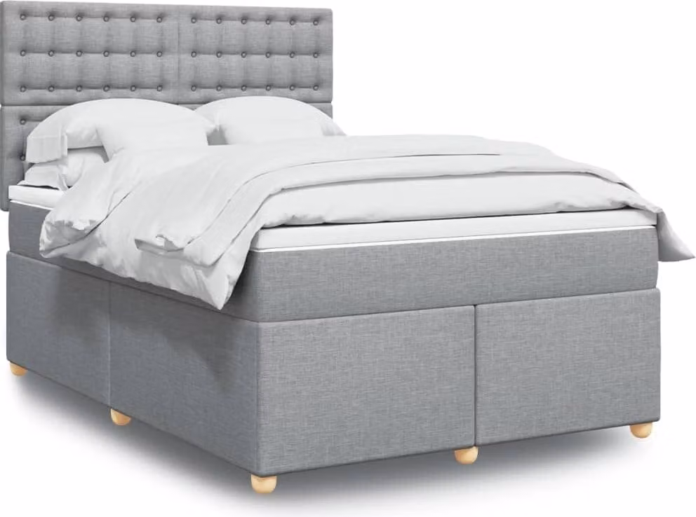 Maison Exclusive - Giroletto a Molle con Materasso Grigio Chiaro 140x200cm Tessuto
