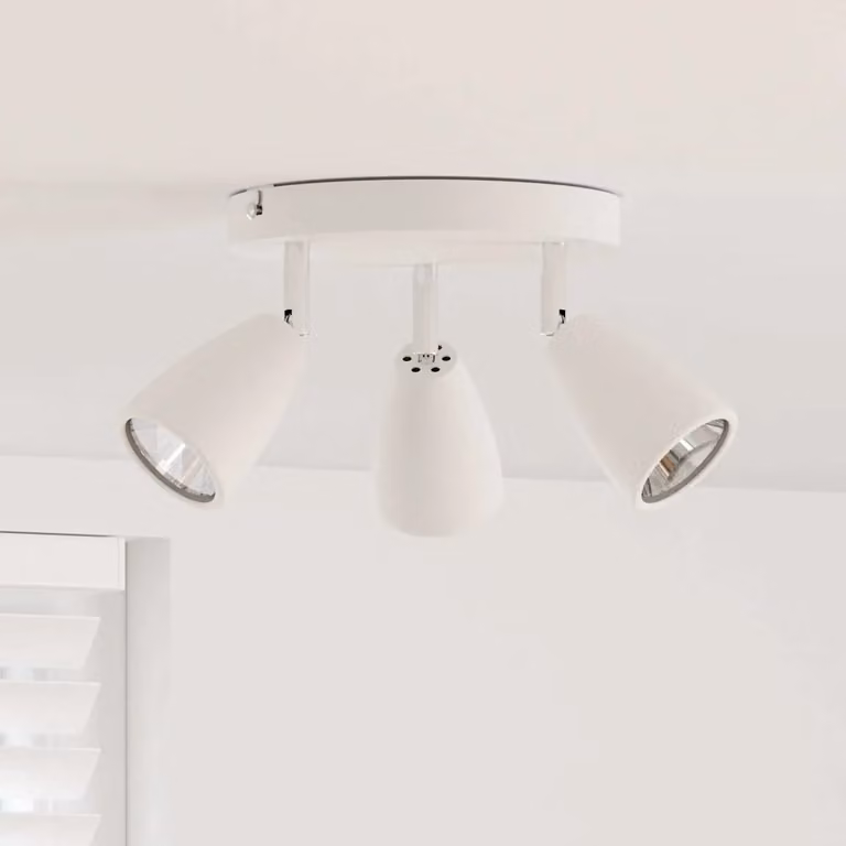 vidaXL Faretto da soffitto regolabile in metallo Bianco L 19 cm x P 19 cm x H 14,5 cm