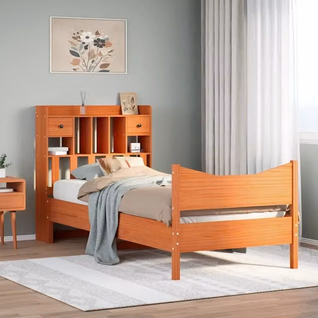 Letto in legno di pino Marrone Cera con cassetti VIDAXL L/P/H: 190 x 75 x 81 cm – 1