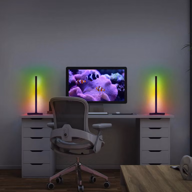 OSRAM SMART+ Lampada da tavolo WiFi CORNER MAGIC, nera 43 cm RGB MAGIC, Nero, Soggiorno / Sala da pranzo, Alluminio, Moderno