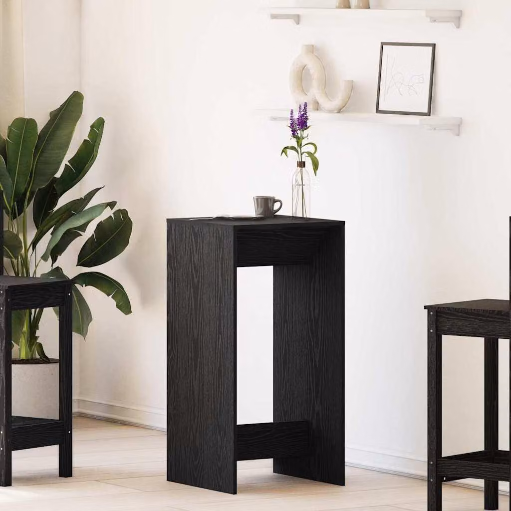 Maison Exclusive - Tavolo da bar, dimensioni 51 x 50 x 103,5 cm, materiale composito in legno, finitura nera effetto legno di quercia