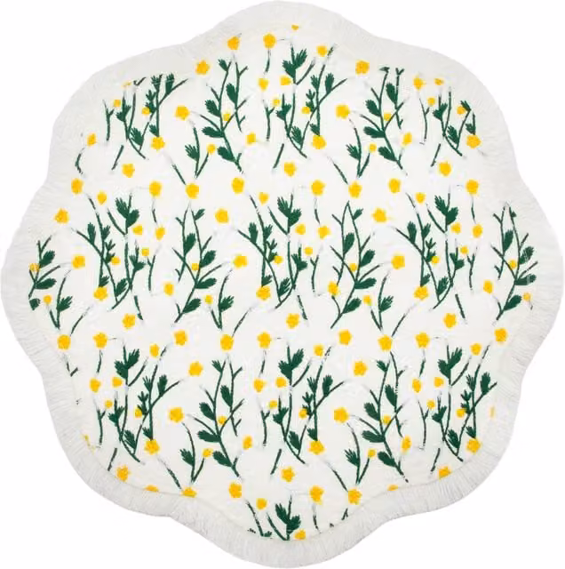 Base decorativa sagomata 38 cm con fiori gialli