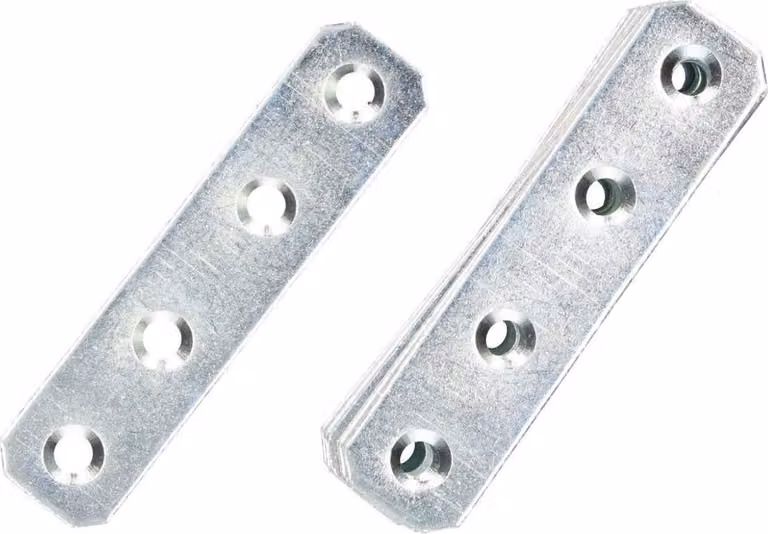 KOTARBAU® Set di 25 piastre forate 70 x 16 mm Argento zincato Connettore piatto Connettore in legno Interno - esterno Piastra forata Connettore in acciaio Lamiera forata Barra piatta