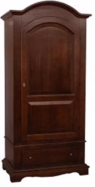 Armadio in legno massiccio KIVIO stile rustico noce con ante a battente e ripiani interni L: 96 cm, P: 56 cm, H: 196 cm