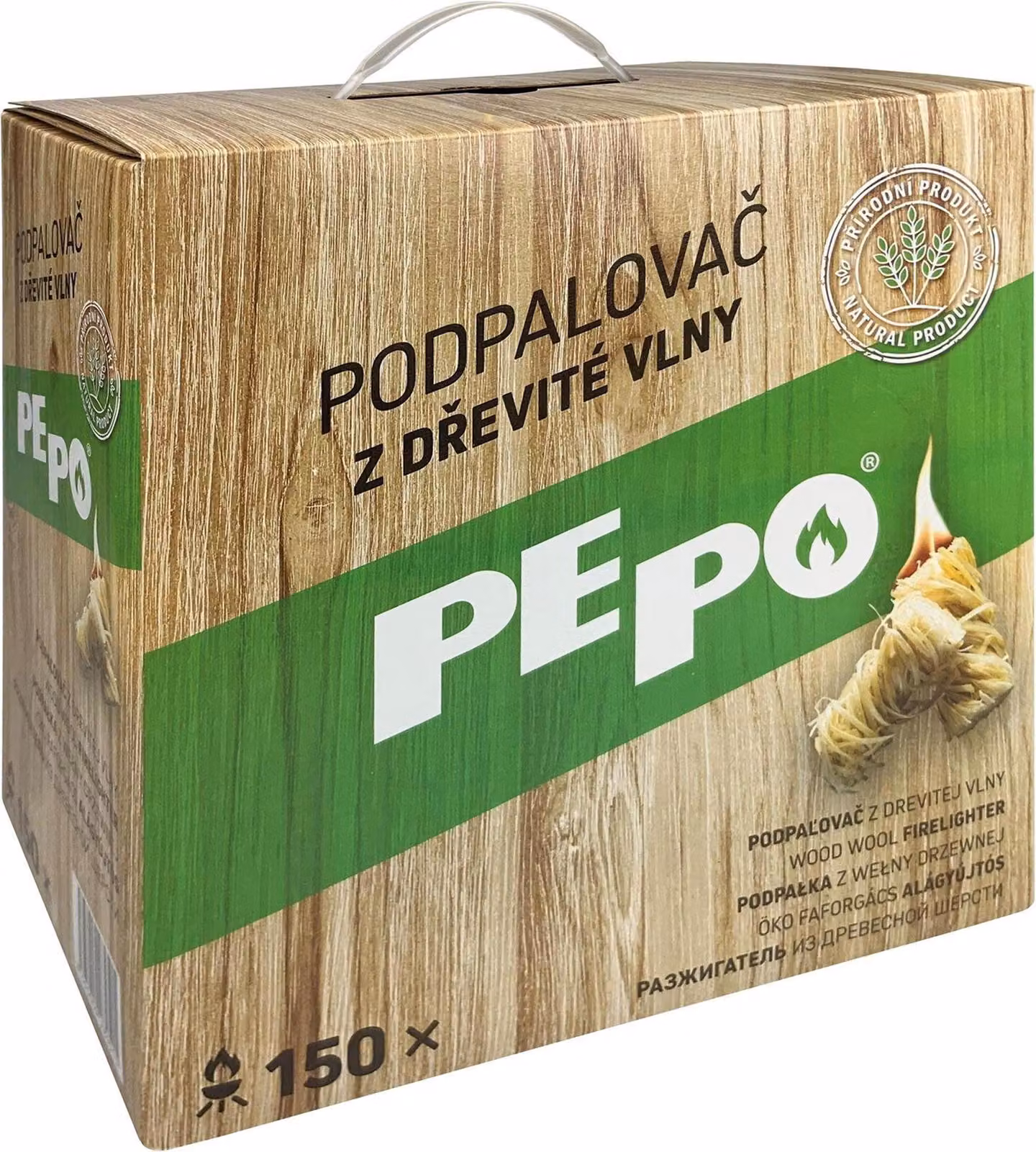 Accendifuoco PE-PO® lana di legno, 150 pz, per barbecue, stufe, caminetti, forni