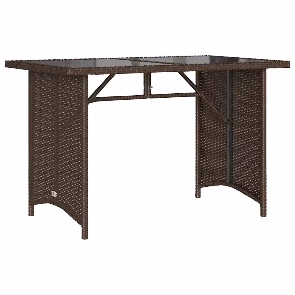 Tavolo da giardino rettangolare vidaXL in polyrattan marrone con piano in vetro – 2