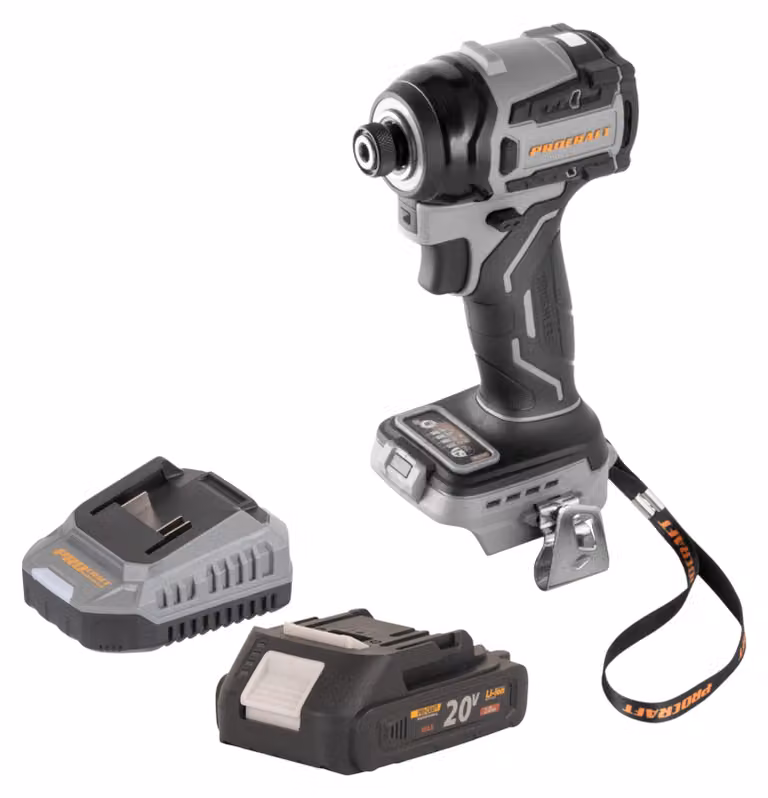 Procraft ID20Abb Avvitatore a impatto a batteria 20 V 180 Nm 1/4" + 1x batteria 2,0 Ah + caricabatteria