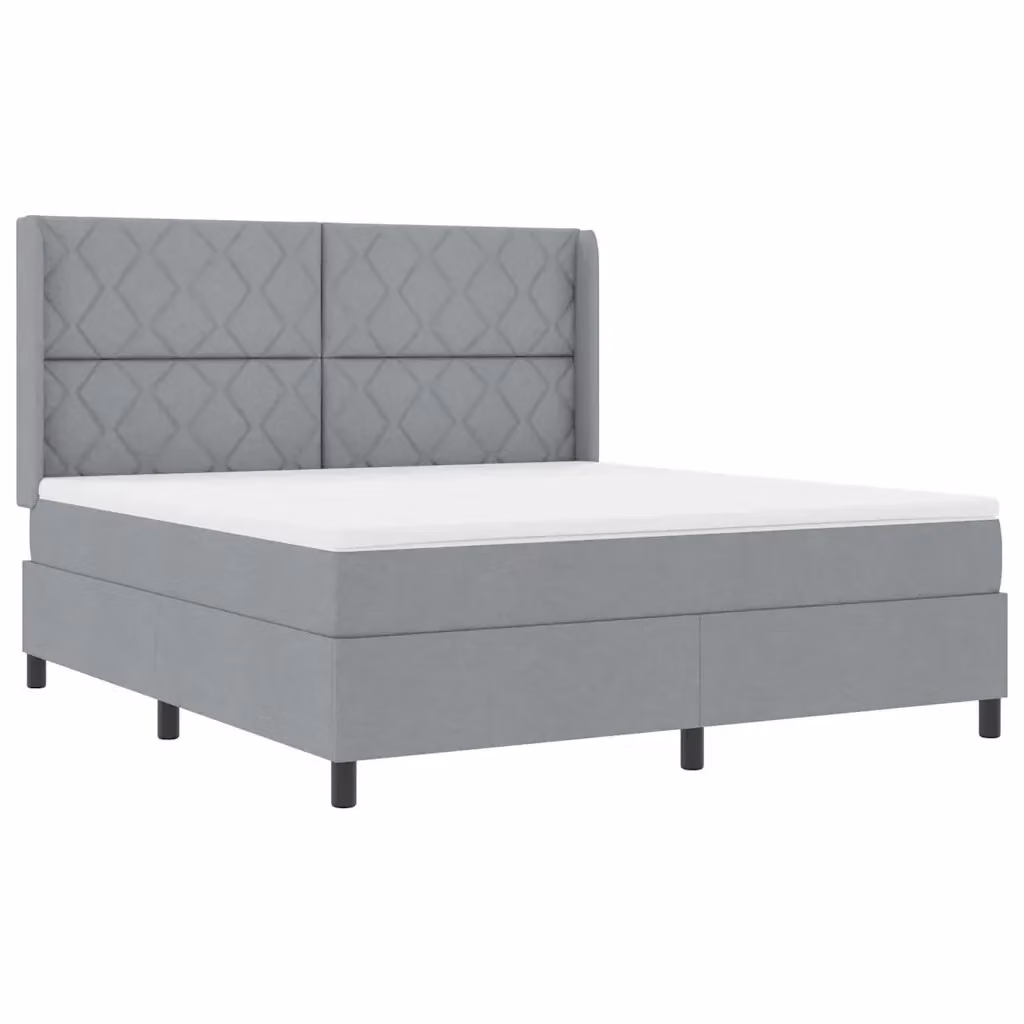 Letto moderno vidaXL con molle a sacchetti e illuminazione LED sottostante, rivestimento in tessuto grigio, L/P: 180 x 200 cm – 2
