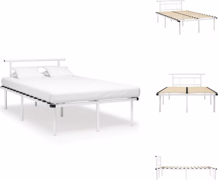 vidaXL Struttura letto in metallo bianco 120x200 cm - Letti e strutture letto