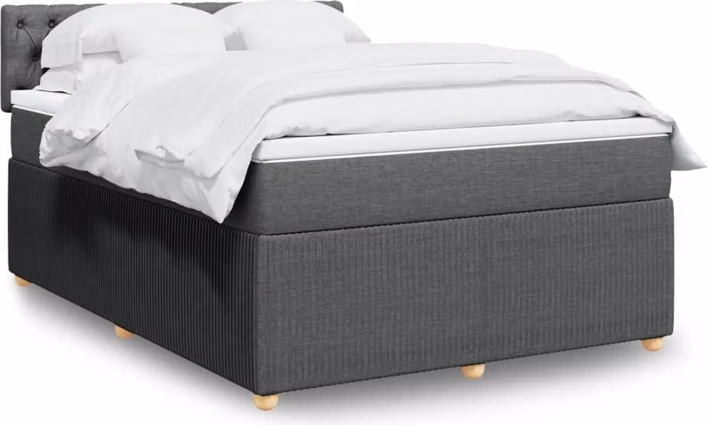 Maison Exclusive - Giroletto a Molle con Materasso Grigio Scuro 140x190 cm Tessuto