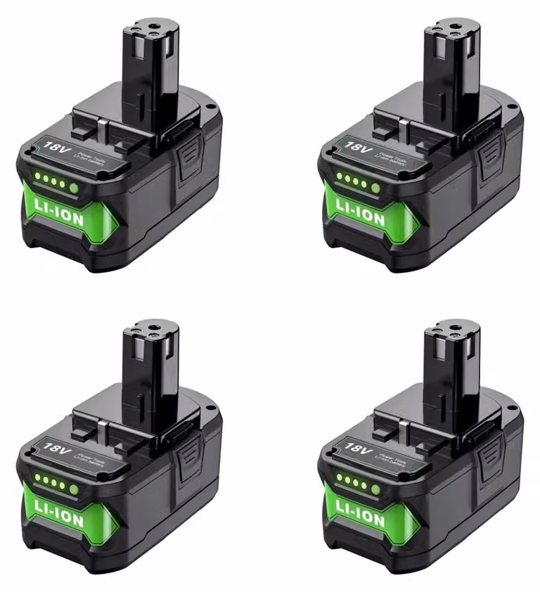 Batterie ricaricabili, capacità 9500mAh, tecnologia agli ioni di litio, compatibili con Ryobi, confezione da 4 pezzi