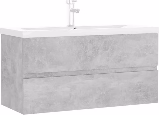 Mobile con Lavabo | Armadio Lavabo Integrato Grigio Cemento in Legno Multistrato