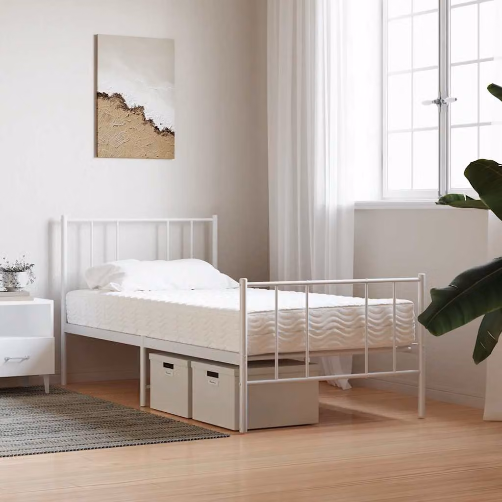 vidaXL Materasso in Schiuma Bianco 80x220 cm Durezza H2 H3