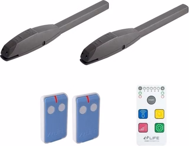 Kit per cancello a battente Life Setup OP3 Skyline Uni DL Easy Grigio 1KE0150000