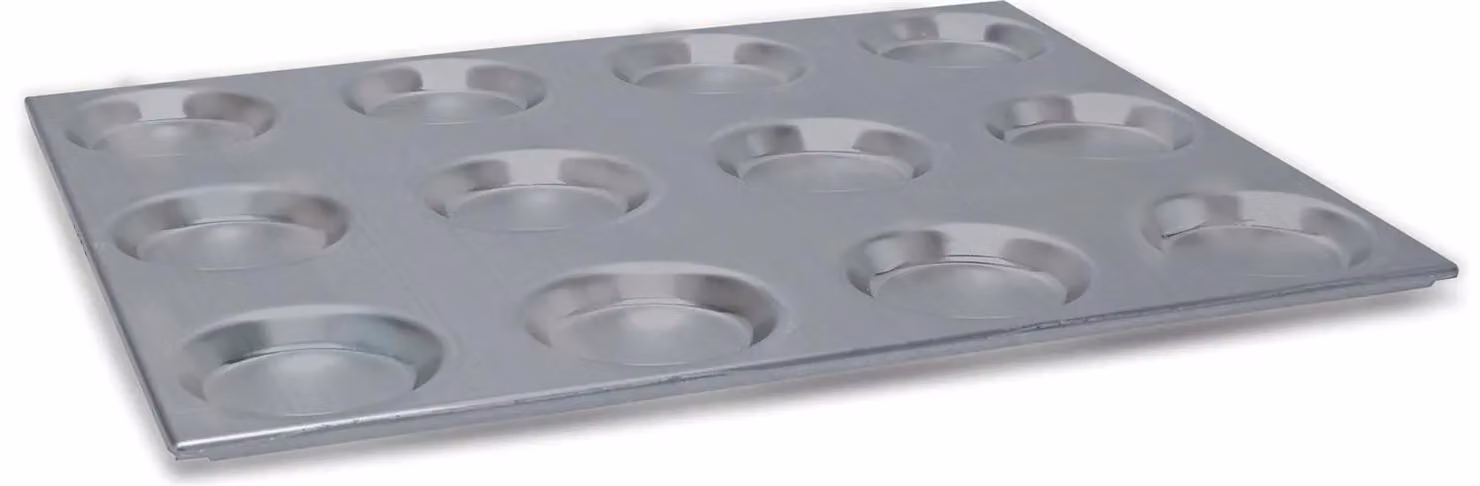 Teglia GN in alluminio lega 3003 con 12 forme stampo cm 12,5 (FINE SERIE)