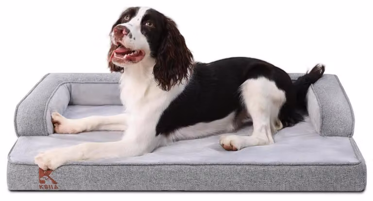 Cuccia ortopedica per cani, colore grigio, dimensioni 88x55x15 cm. Imbottitura removibile e lavabile