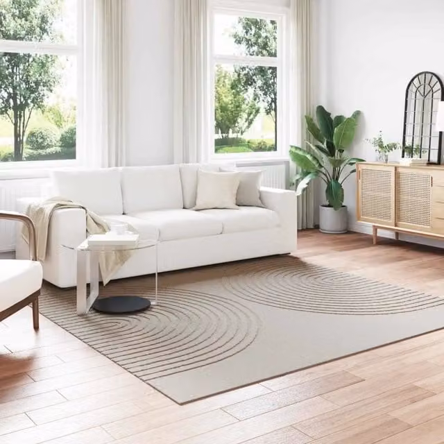 Tappeto moderno vidaXL beige quadrato in poliestere L 240 x P 240 cm