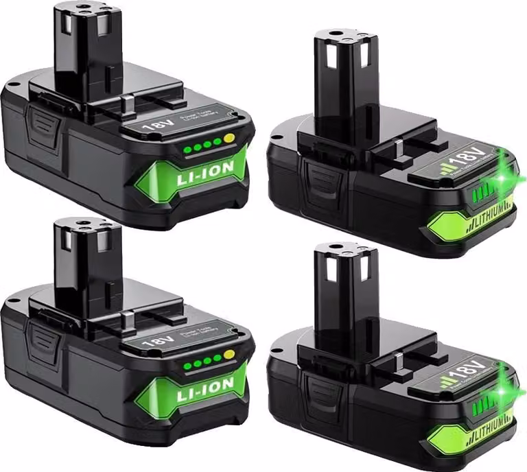 Batteria agli ioni di litio da 18 V, opzioni da 9,0 Ah e 6,0 Ah, certificata CE e RoHS, 2 da 3 Ah e 2 da 6 Ah