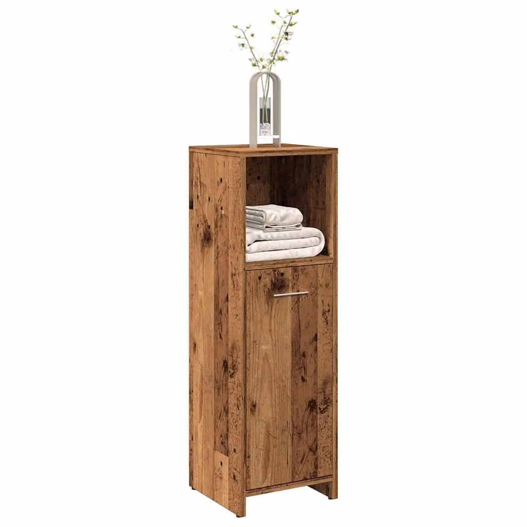 Mobile da bagno vidaXL in legno multistrato e MDF color marrone effetto legno antico con ante a cerniera, L/P/H: 30 x 30 x 95 cm