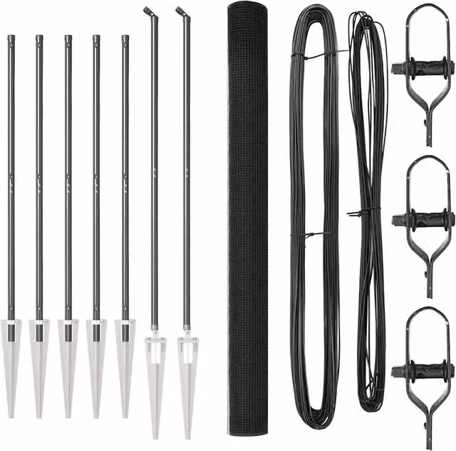 Recinzione da giardino in rete saldata con punte in acciaio e rivestimento in PVC grigio per installazione interrata