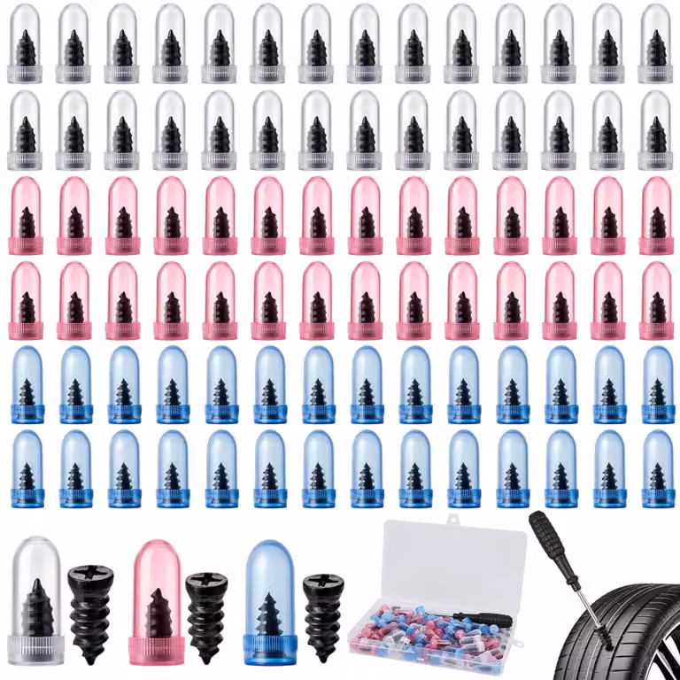 Kit di riparazione pneumatici da 84 pezzi con cacciavite