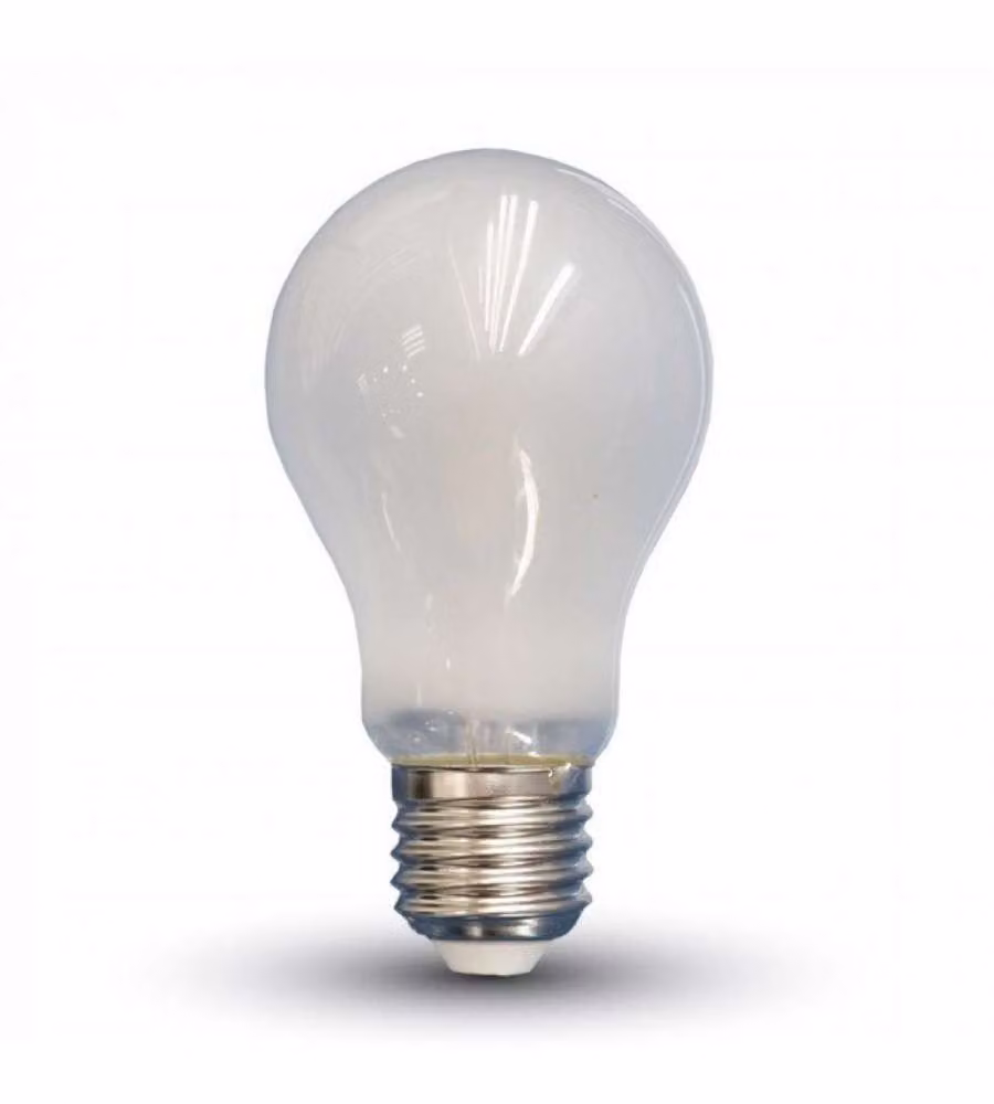 Lampadina LED E27 6W 110LM/W A60 Filamento Satinato 2700K