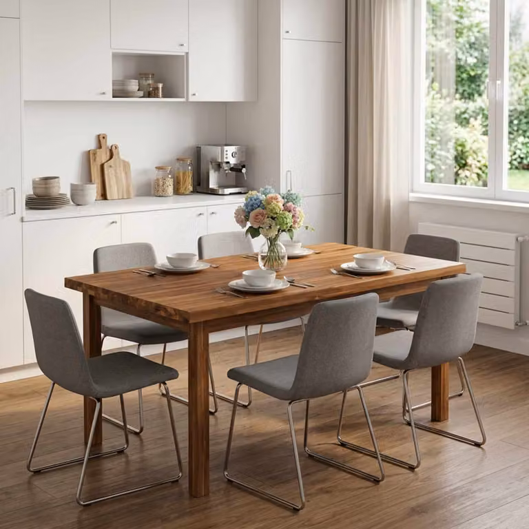 Piano del tavolo rettangolare in legno di acacia vidaXL, marrone, L 140 cm x P 60 cm x H 3 cm