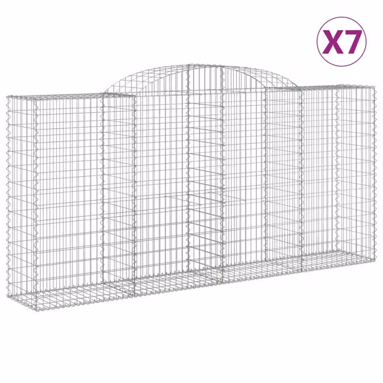 Cesti Gabbioni ad Arco 7 pz 300x50x140/160 cm Ferro Zincato