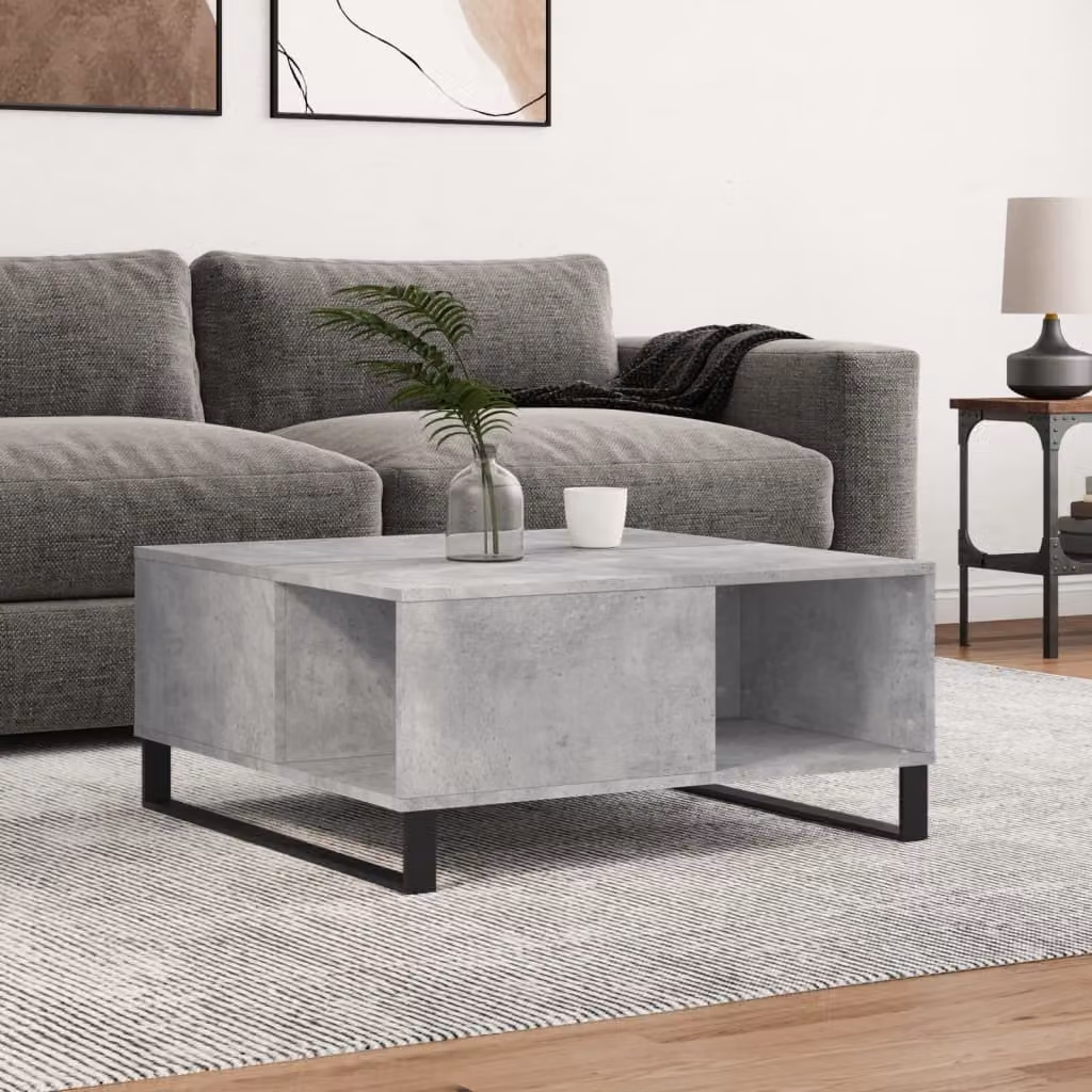 Maison Exclusive - Tavolino grigio cemento 80x80x36,5 cm Materiale ligneo