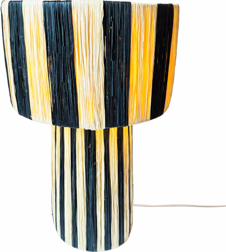 Lampada da tavolo decorativa Boho Lampada da comodino Morjana Beige Nero
