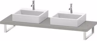 Duravit Console DuraStyle 80-200x55cm, 2 A., acciaio 4,5 cm, grigio cemento