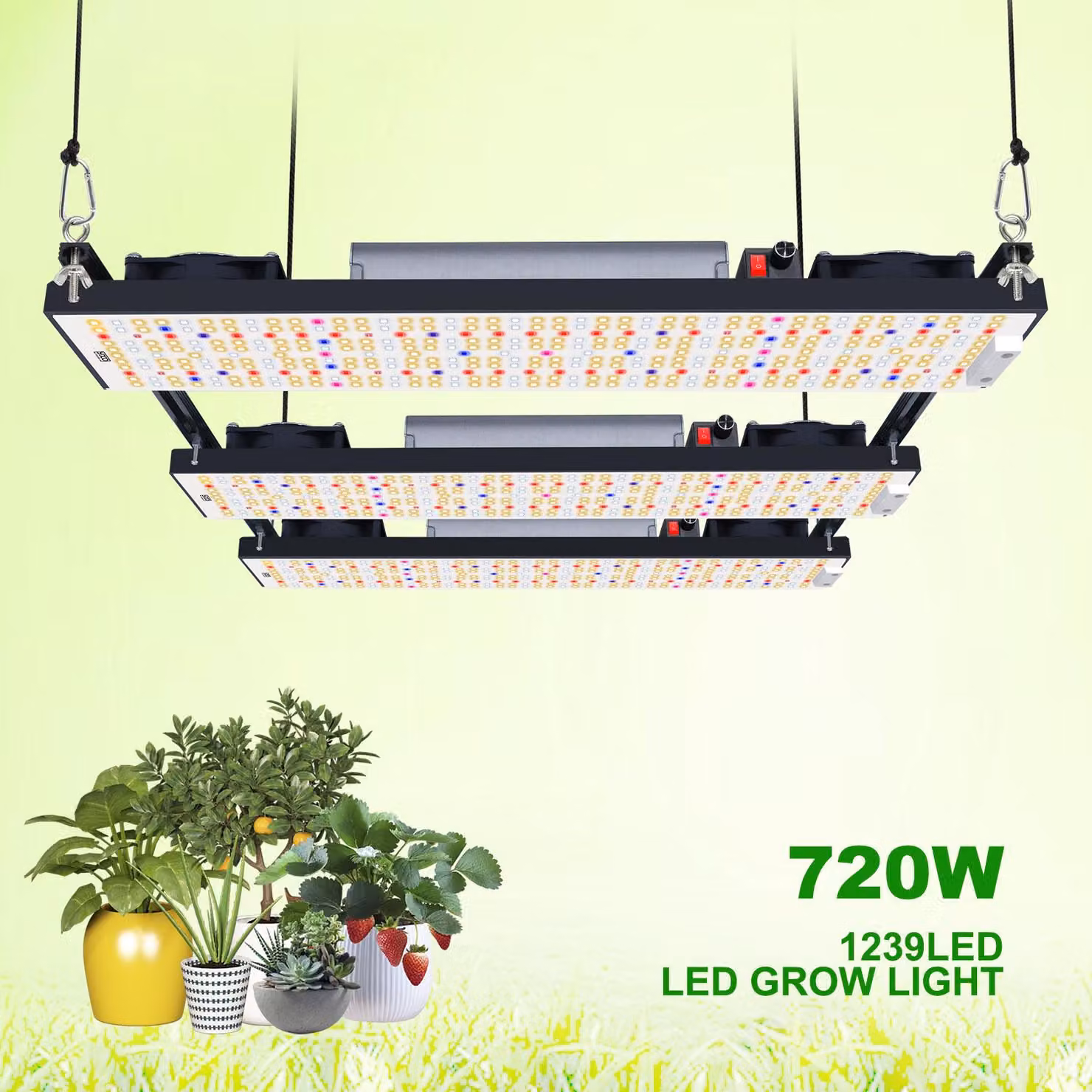 Lampada di coltivazione a LED - Spettro completo - 720W - Alloggiamento in alluminio - Per la coltivazione e la crescita indoor