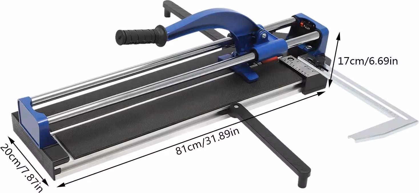 Tagliapiastrelle - Manuale, lunghezza di taglio 60 cm - Posizionamento a infrarossi - Righello regolabile - Per gres porcellanato e Vetroceramica - Oro