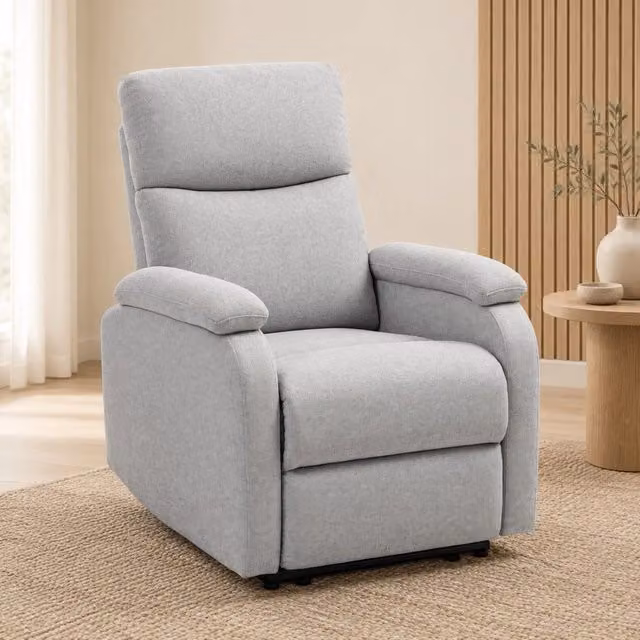 Poltrona relax 91.5x69x103 cm reclinabile manuale in poliestere grigia